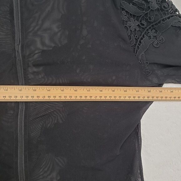 Fashion Nova Bodysuit Women 3X Black Sheer Lace Whimsigoth Fairy Grunge Witchy - Picture 7 of 10